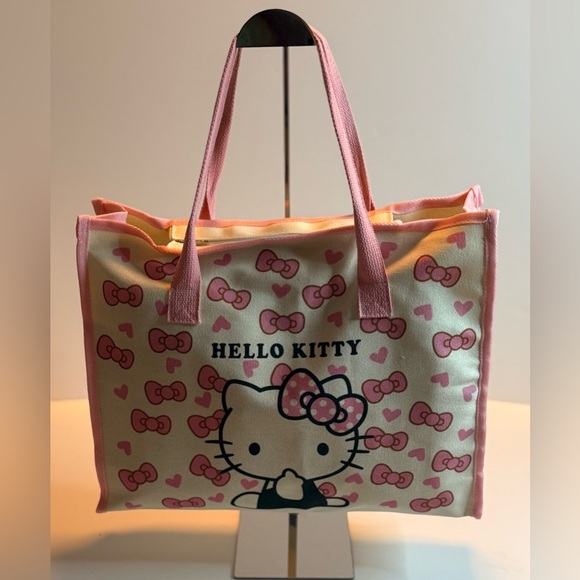 Hello Kitty Pink Tote Bag Durable Large New - Picture 1 of 7